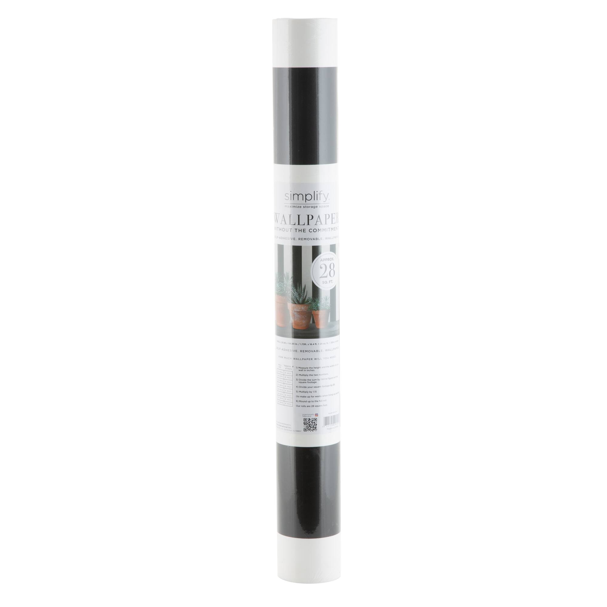 Simplify Black & White Striped Adhesive Wallpaper